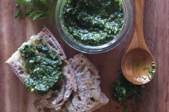 Carrot-top pesto.