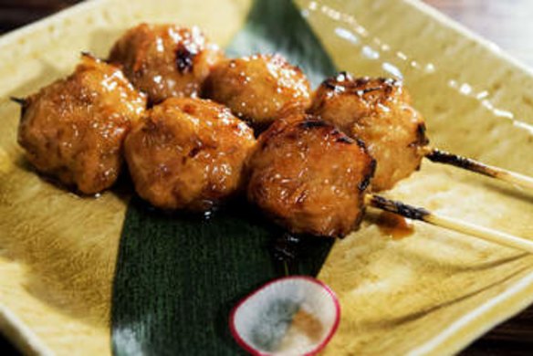 SYDNEY, AUSTRALIA - MAY 23:  Tsukuni chicken meatballs at Toricya on May 23, 2015 in Sydney, Australia.  (Photo by Christopher Pearce/Fairfax Media)