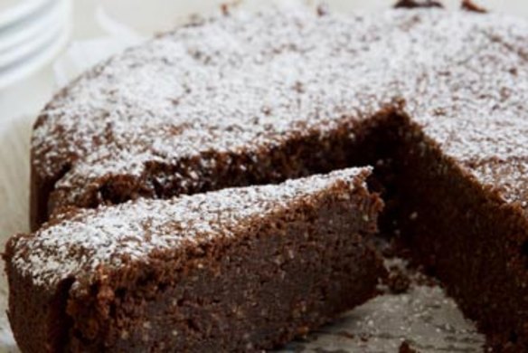 Chocolate hazelnut cake with mascarpone.