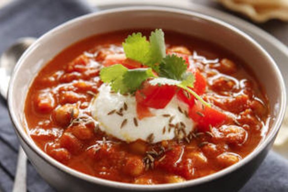 Indian tomato and chickpea soup.