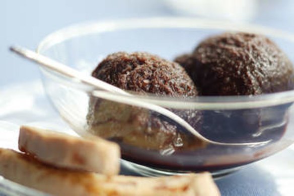 Turkish chocolate and coffee sorbet.