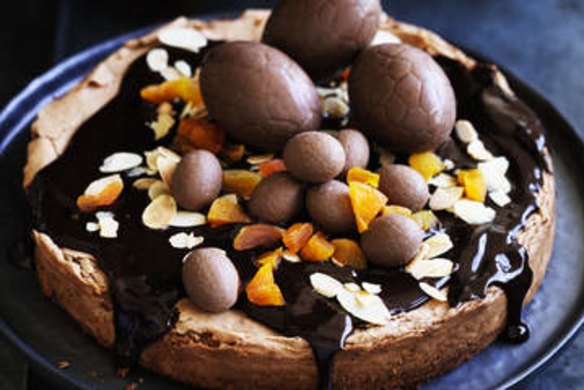 Chocolate and almond Easter cake.