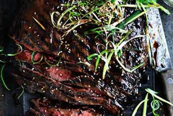 Skirt steak with hoisin and chilli.