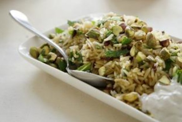 Barberry and pistachio rice salad.