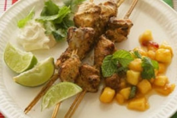 Salmon tikka with fresh mango chutney