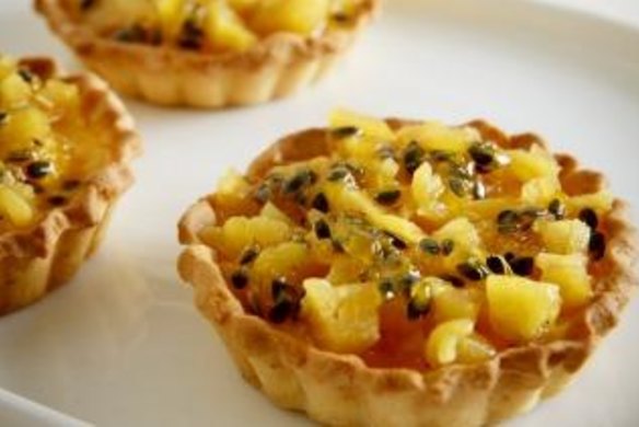 Passionfruit and pineapple tart.