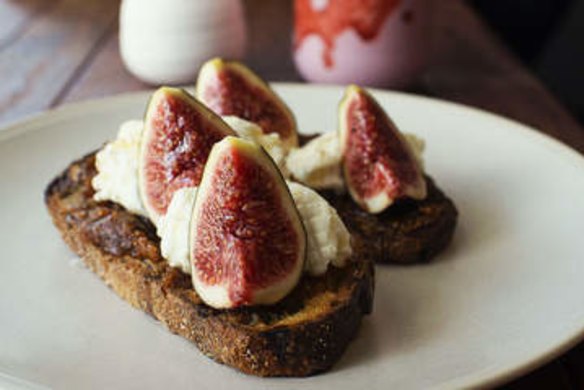 Ricotta and fig sippet at Heritage Coffee Brewers in Summer Hill.