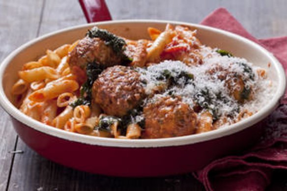 Veal & pork polpetti with tomto & oregano sugo.