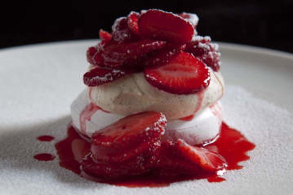 Strawberry French meringue.