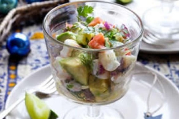 Prawn, scallop and ocean trout ceviche