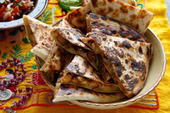 Quesadillas with potato and chorizo.