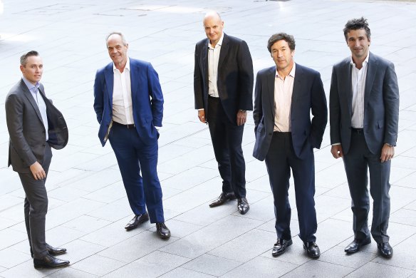  Jonathon Pearce, Chris Hadley, Justin Ryan, Marcus Darville and Alex Eady, from Quadrant Private Equity 