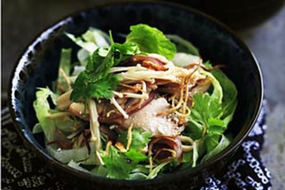 Iceberg lettuce and mushroom salad