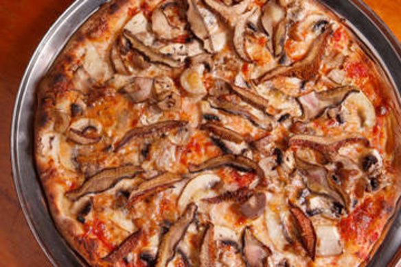Fungi pizza at Compass Pizza.