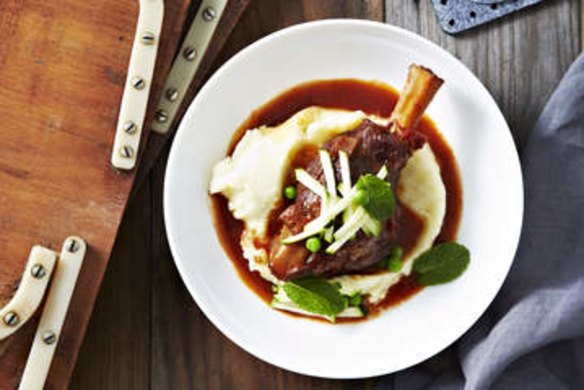 Hearty: Braised lamb shanks by Three Blue Ducks chef Mark La Brooy.