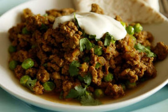 Kheema with peas.