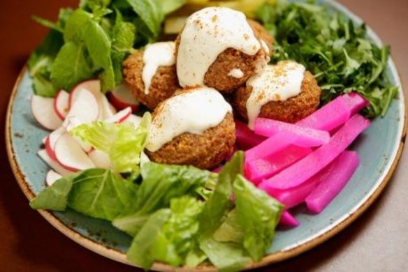 The falafel hot plate served at Tahini.