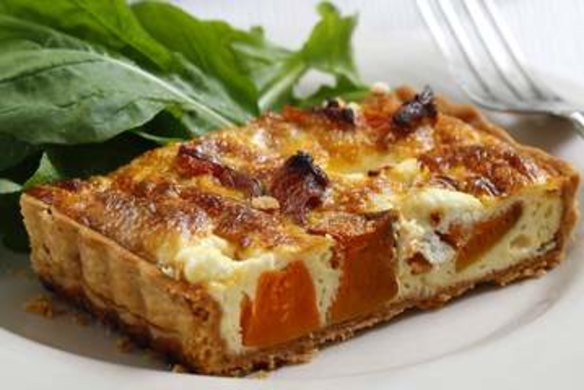 Pumpkin and goat's cheese tart.