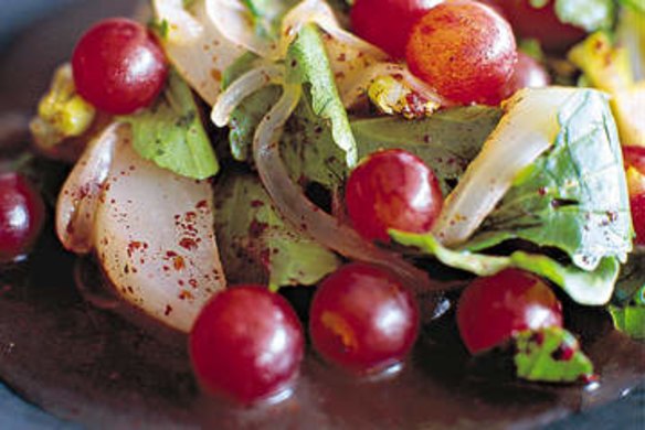 Spiced turnip and grape salad.