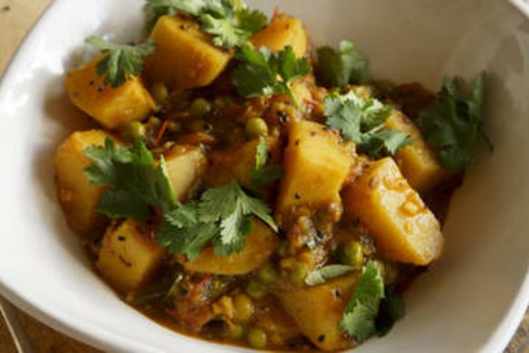 Spicy panch phoran potatoes.