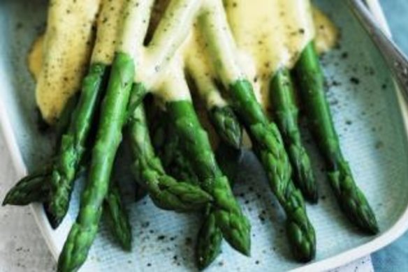 Neil Perry's asparagus with hollandaise sauce.