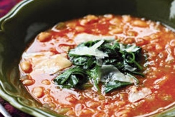 White bean soup with winter greens