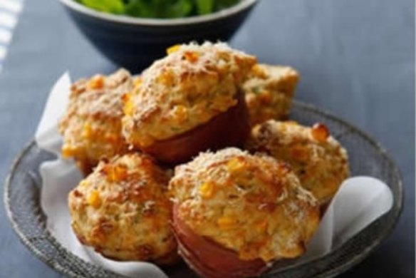 Prosciutto and roast sweetcorn muffins