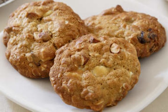 White chocolate and date biscuits.