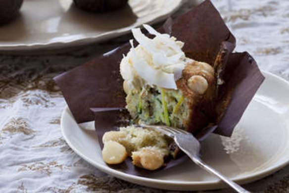 Zucchini and coconut muffins.