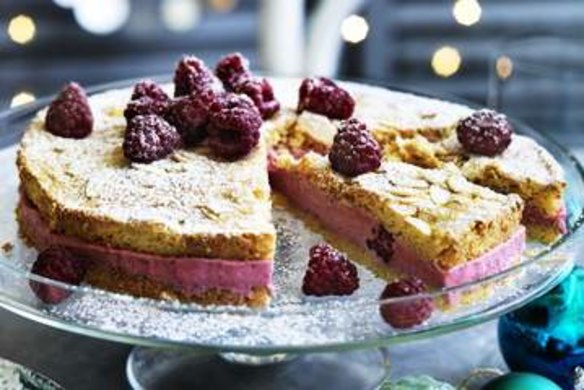 Dan Lepard's raspberry almond mousse cake.