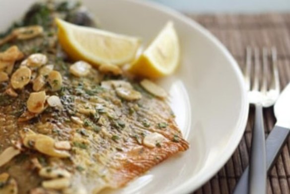 Pan-fried flounder with brown butter