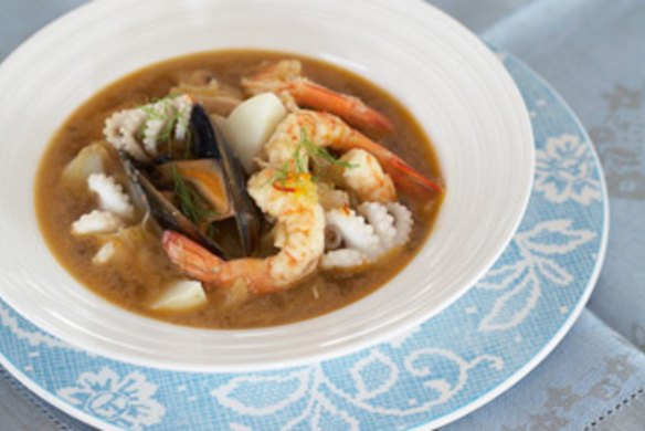 Seafood, fennel and potato stew