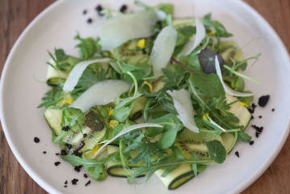 Zucchini, mint and broad bean salad