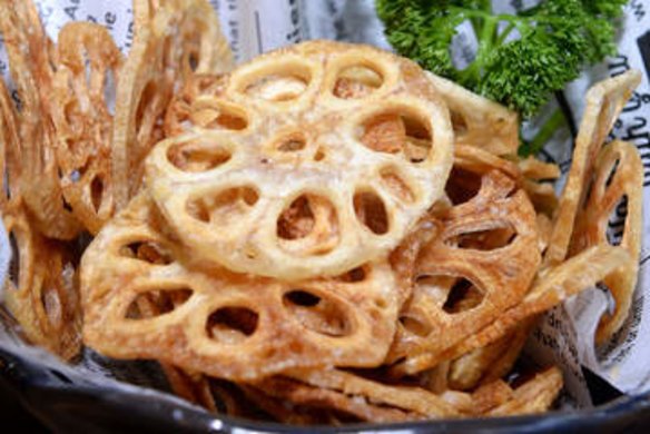 Lotus root chips.