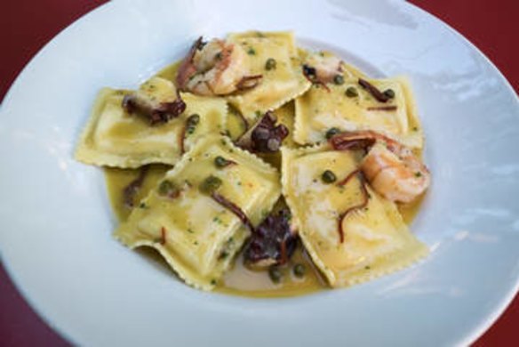 Prawn and lobster ravioli.