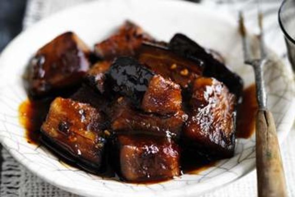 Fried eggplant with miso.