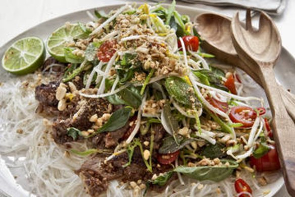 Karen Martini's beef, mint and lemongrass noodle salad.