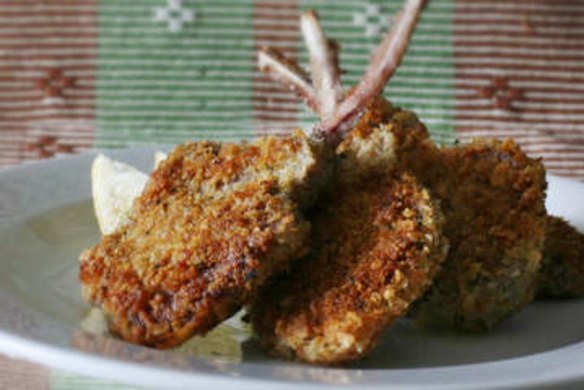 Percorino-crumbed lamb cutlets.