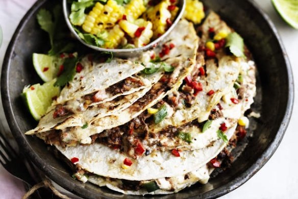 Neil Perry's bean quesadillas with corn salsa