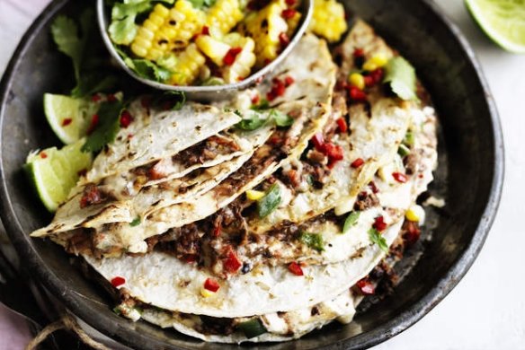 Neil Perry's bean quesadillas with corn salsa