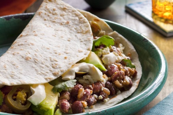 Baleadas with red beans and feta