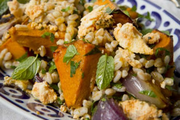 Roast pumpkin with farro.