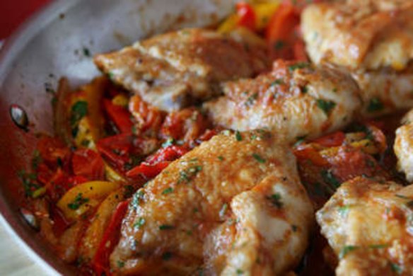 Roman-style chicken with capsicum.