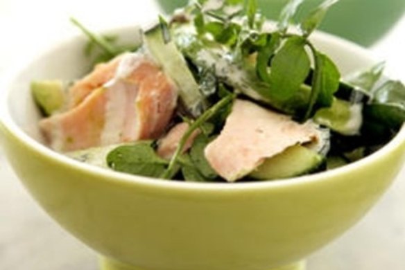Smoked trout and avocado salad