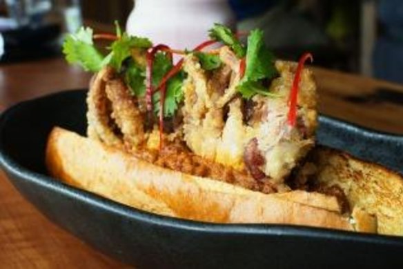 The soft shell crab brioche.