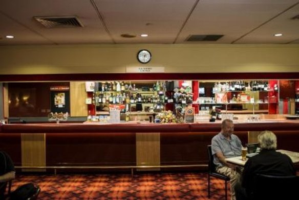 The interior of the CTA Business Club remains proudly '60s style. 