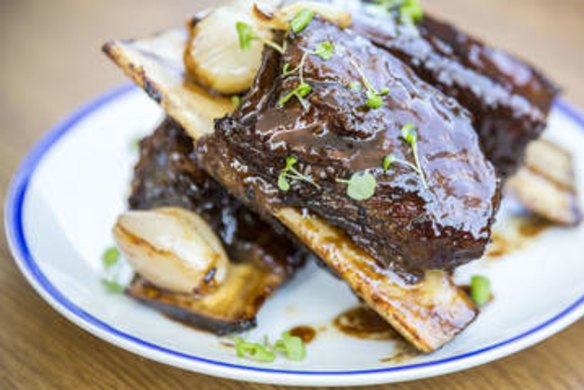 Cola-glazed beef ribs at the Defiant Duck in Brisbane.