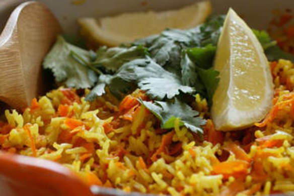 Carrot and corriander pilaf.