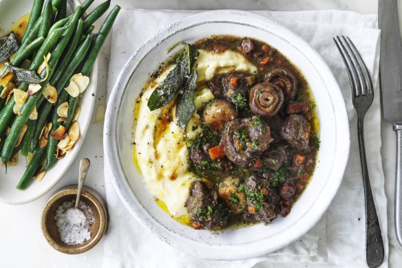 Serve this classic braised stew with buttery mash, steamed veg and a glass of wine. 