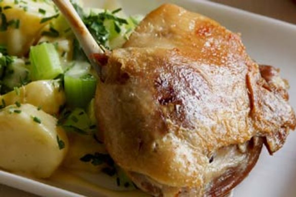 Confit duck leg.